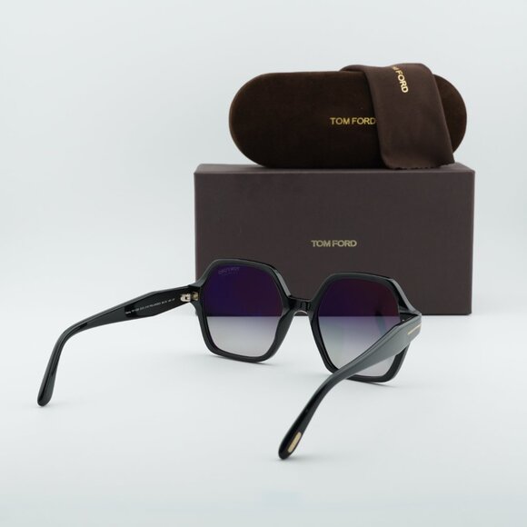 Tom Ford Romy FT1032 01D Geometric Sunglasses - Black/Smoke Gradient Polarized main image 5
